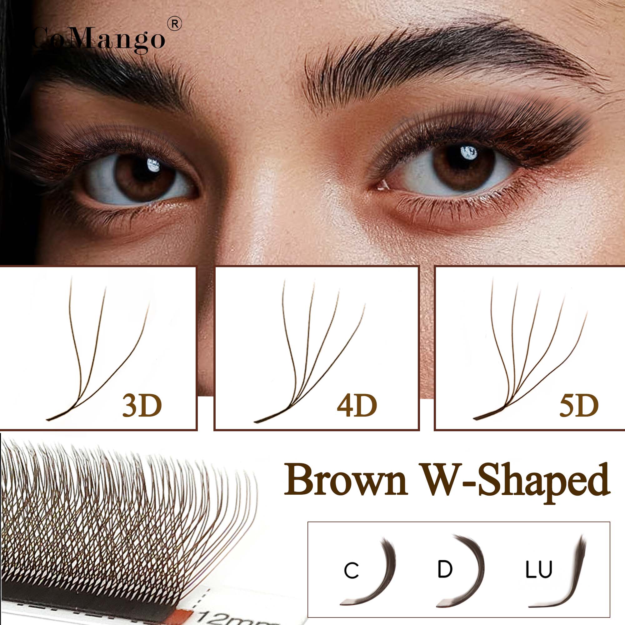 Eyelash Extension Volume Styles - CoMango C/D/LU - Ciglia finte a