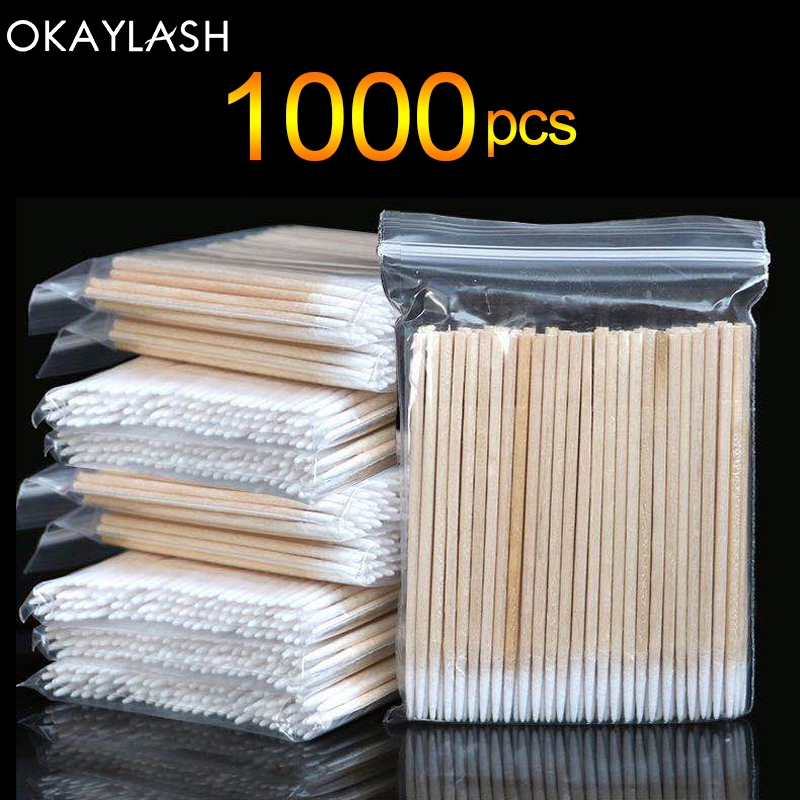 Eyelash Extension Glue Remover - 300/100pcs Micro bastoncini monouso in legno