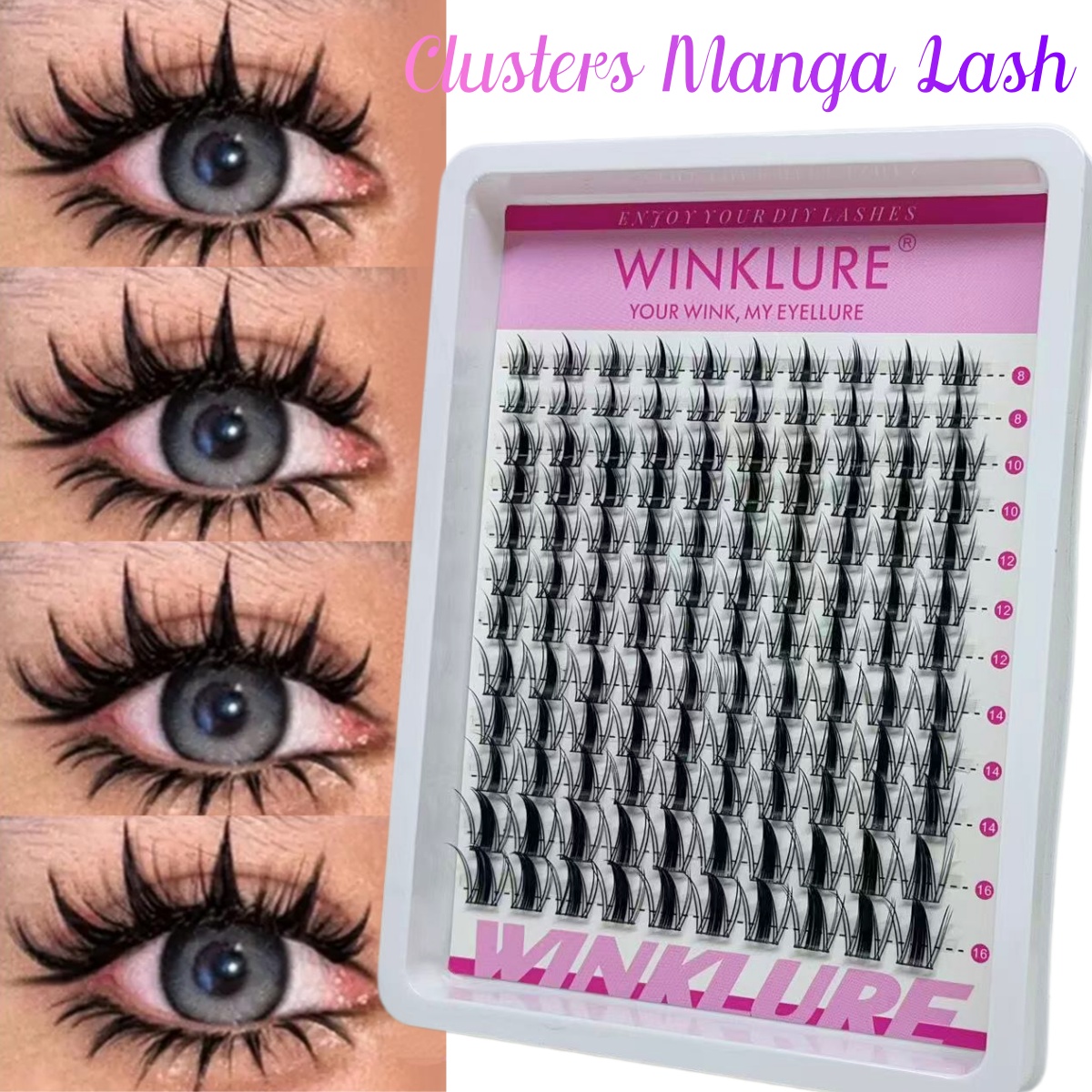 Lash Tray Organizer - WINKLURE Kit Ciglia a Ciuffetti Manga,