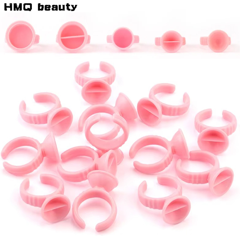 Eyelash Extension Permanent - 100 pcs Monouso Glue Anelli di
