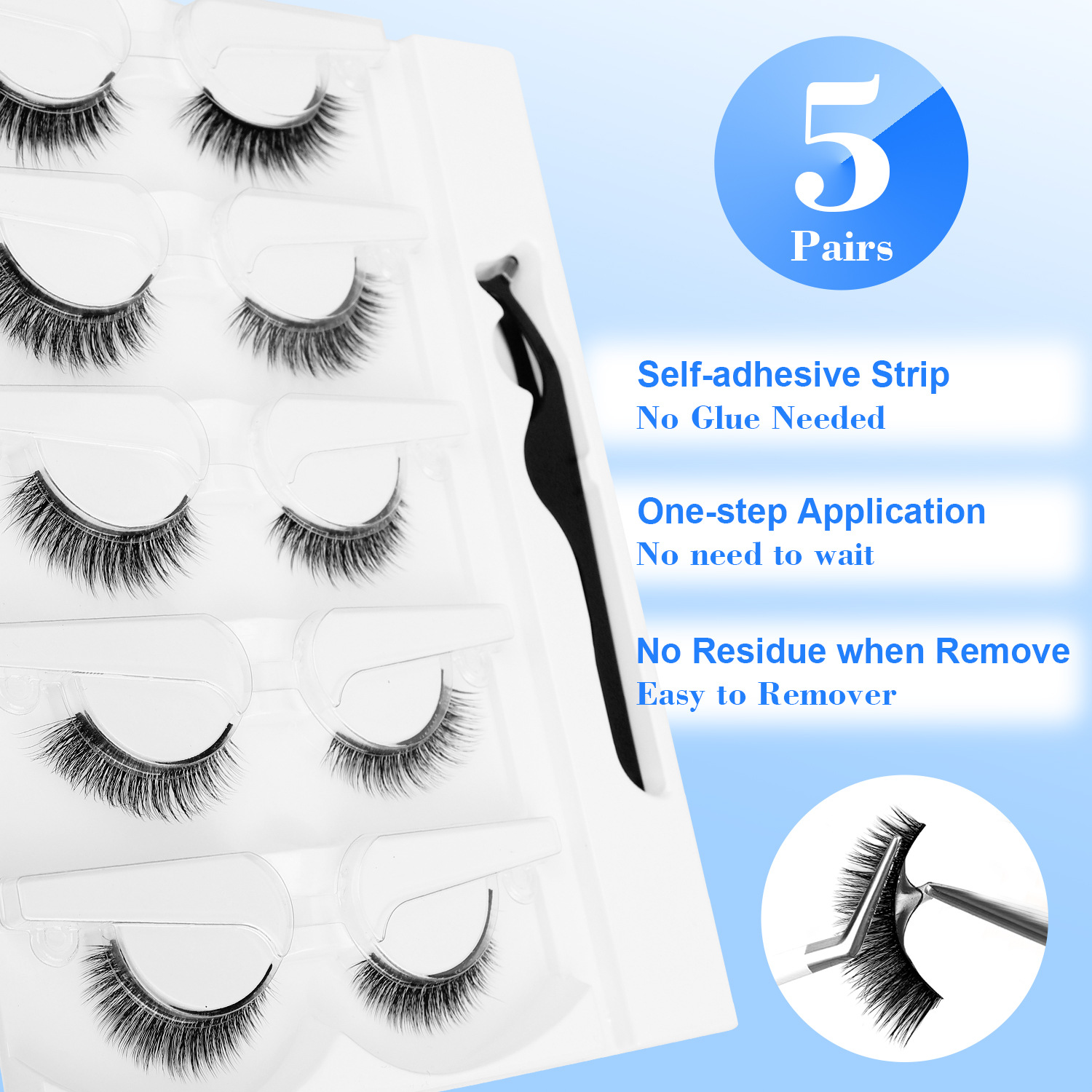 5 paia di ciglia autoadesive s - Eyelash Extension Glue Remover recensione e prezzo